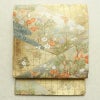 袋帯 服部織物 六通柄 フォーマル用 正絹 木の葉・植物柄 箔 金糸 帯 金・銀_画像1