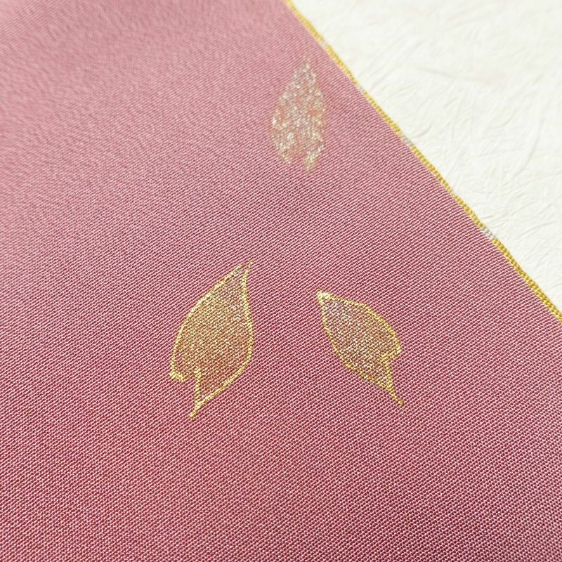 付け下げ 落款入り ふくれ織 縮緬 正絹 古典柄 袷仕立て 身丈163.5cm 裄丈66cm 箔 金彩 着物 緑・うぐいす色_画像20