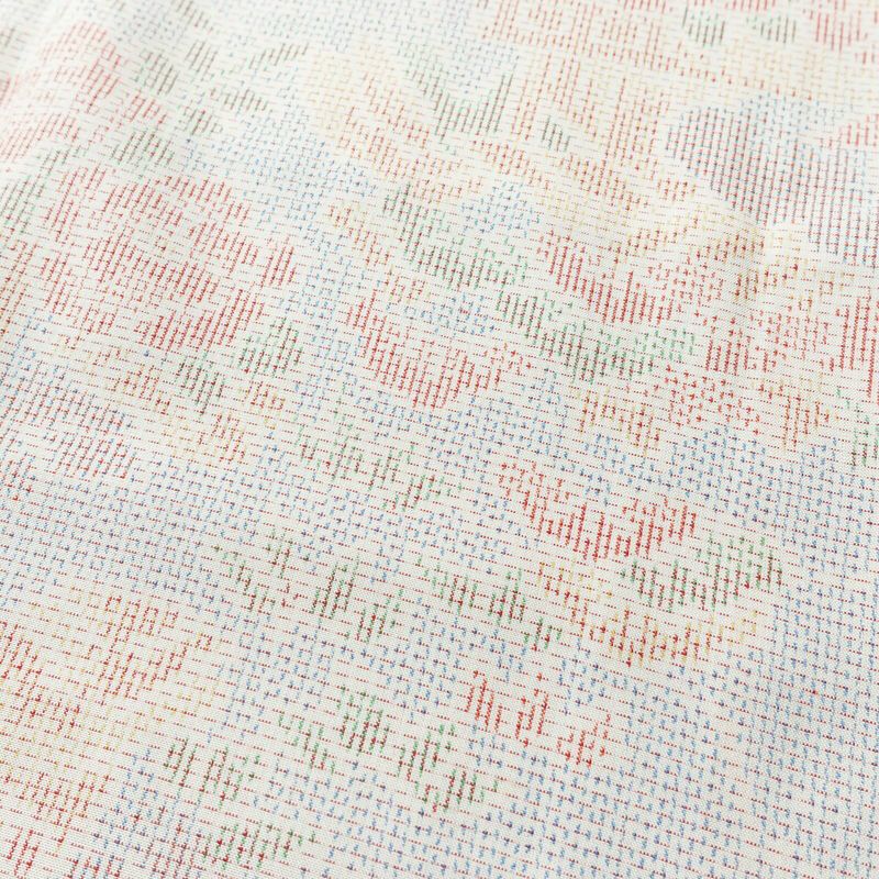 紬 しつけ糸付き 正絹 花柄 袷仕立て 身丈158.5cm 裄丈65.5cm 着物 多色使い_画像6