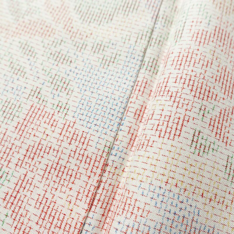 紬 しつけ糸付き 正絹 花柄 袷仕立て 身丈158.5cm 裄丈65.5cm 着物 多色使い_画像7