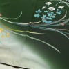 訪問着 良品 落款入り 手描き縮緬 一つ紋付き 正絹 花柄 袷仕立て 身丈160.5cm 裄丈67cm フォーマル 着物 緑・うぐいす色_画像12