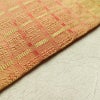 名古屋帯 全通柄 良品 正絹 チェック・格子柄 名古屋仕立て 帯 黄・黄土色_画像12