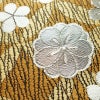 袋帯 全通柄 良品 フォーマル用 正絹 花柄 七宝 銀糸 帯 黄・黄土色_画像6