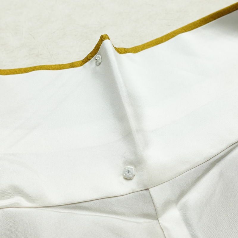 振袖 良品 御所車 金駒刺繍 正絹 古典柄 袷仕立て 身丈177.5cm 裄丈73.5cm 刺繍 金糸 着物 桜 黄・黄土色_画像20