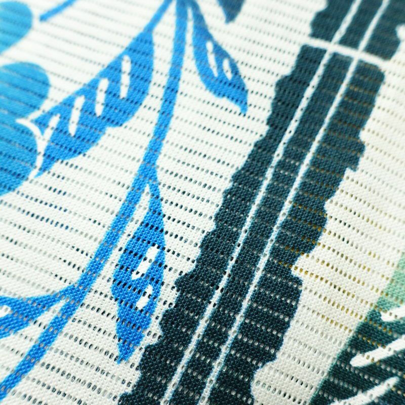 新品 浴衣 女性用 綿絽 絽 国内染色 国内加工 綿 かづら縞花 青 グラデーション 未使用品_画像7