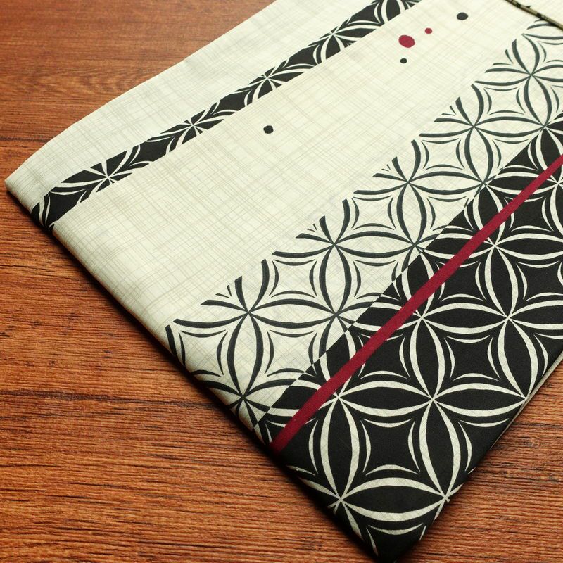 新品 浴衣 女性用 綿 平織 古典柄 浴衣 未使用品 七宝縞 黒_画像13