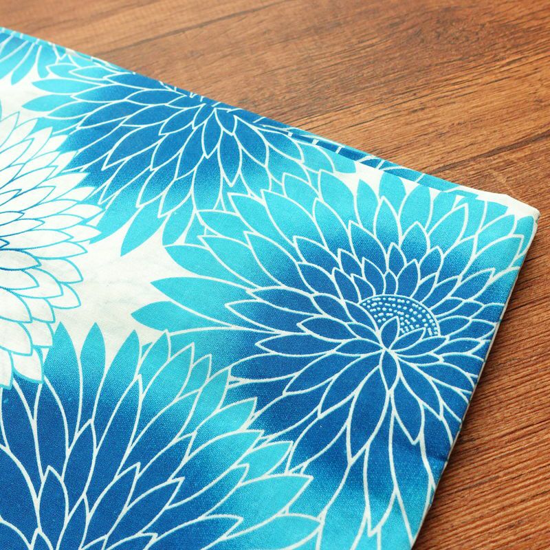 新品 浴衣 女性用 綿 平織 古典柄 浴衣 未使用品 菊 ブルー_画像9