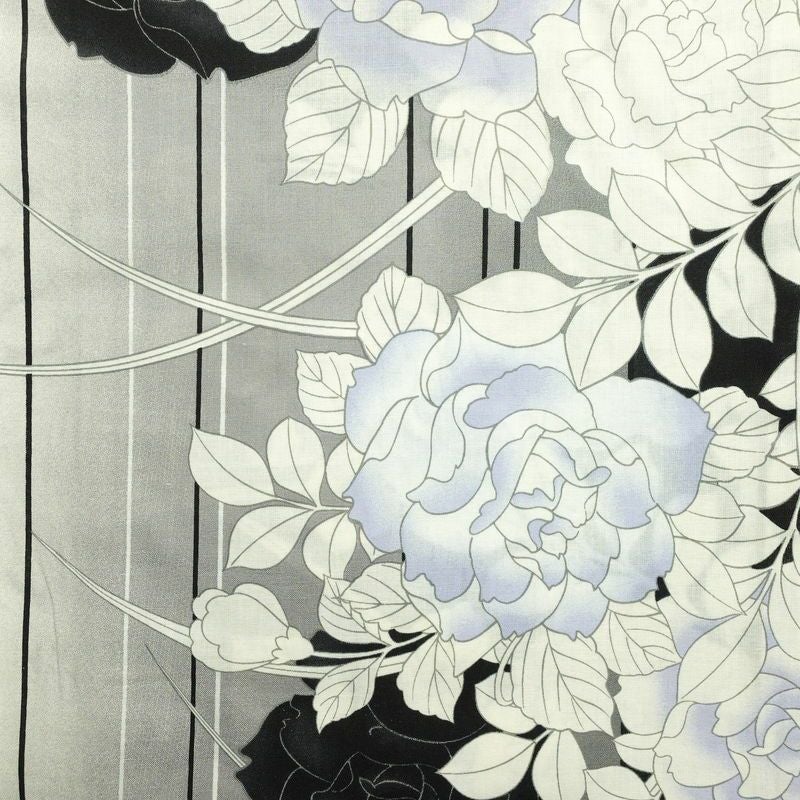 新品 浴衣 女性用 綿 平織 古典柄 浴衣 未使用品 薔薇_画像3