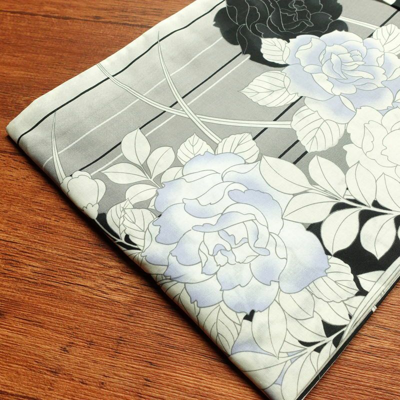 新品 浴衣 女性用 綿 平織 古典柄 浴衣 未使用品 薔薇_画像13
