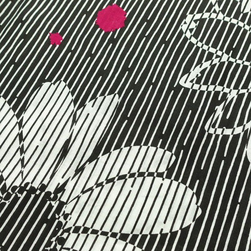 新品 浴衣 女性用 綿 平織 古典柄 浴衣 未使用品 縞 黒 白_画像7