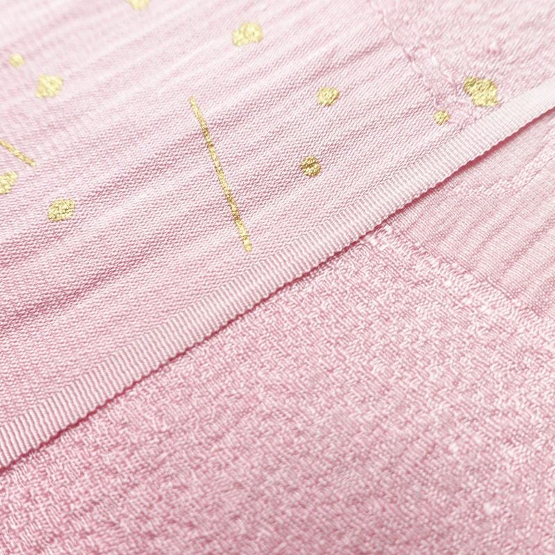 帯揚げ 正絹 流水・波柄 箔 和装小物 紫・藤色_画像5