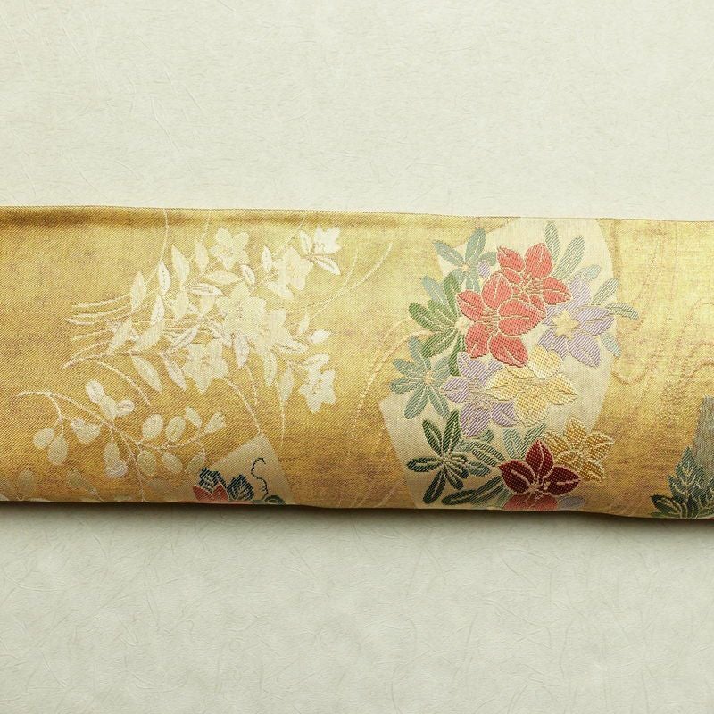 袋帯 六通柄 良品 フォーマル用 正絹 花柄 箔 金糸 帯 金・銀_画像15