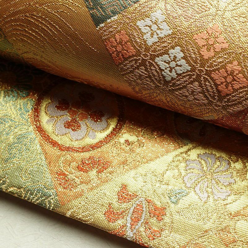 袋帯 六通柄 良品 フォーマル用 正絹 幾何学柄・抽象柄 箔 金糸 帯 金・銀_画像8