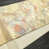 袋帯 本金二重箔 扇面花鳥 文六通柄 良品 フォーマル用 正絹 古典柄 箔 金糸 帯 金・銀_画像10
