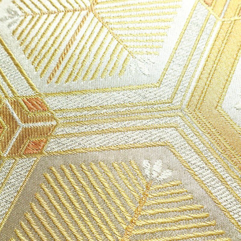 袋帯 六通柄 美品 フォーマル用 正絹 亀甲柄 金糸 銀糸 帯 金・銀_画像3
