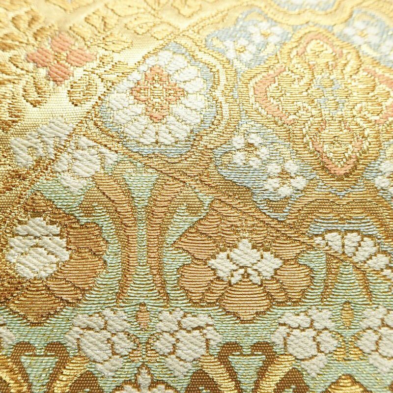 袋帯 飾彩文様錦 六通柄 フォーマル用 正絹 幾何学柄・抽象柄 箔 金糸 帯 金・銀_画像6