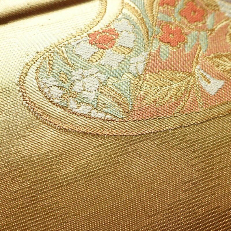 袋帯 飾彩文様錦 六通柄 フォーマル用 正絹 幾何学柄・抽象柄 箔 金糸 帯 金・銀_画像7