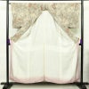 小紋 しつけ糸付き 縮緬 正絹 花柄 袷仕立て 身丈154.5cm 裄丈66cm 金彩 着物 ベージュ_画像3