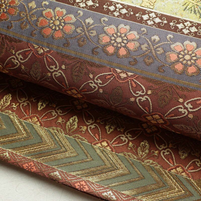 袋帯 六通柄 フォーマル用 正絹 蝶・昆虫柄 箔 金糸 帯 多色使い_画像7