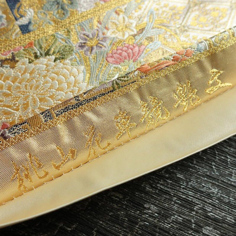 袋帯 西陣織 本金箔 桃山花車競艶文 六通柄 証紙あり フォーマル用 正絹 箔 金糸 銀糸 帯 金・銀_画像21