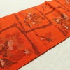 名古屋帯 紬地 六通柄 美品 正絹 花柄 松葉仕立て 帯 橙_画像12