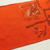 名古屋帯 紬地 六通柄 美品 正絹 花柄 松葉仕立て 帯 橙_画像16
