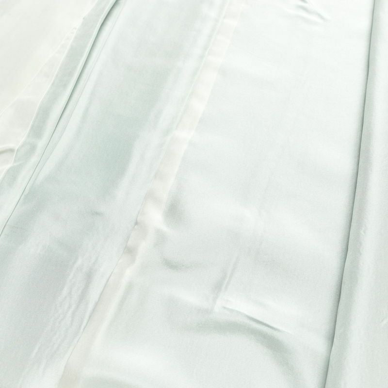 色無地 二代目清次郎作 落款入り しつけ糸付き 縮緬 正絹 無地 袷仕立て 身丈163.5cm 裄丈67cm フォーマル 着物 白群色 青・紺_画像16