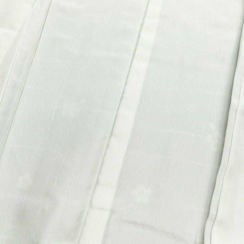 小紋 縮緬 総柄 正絹 花柄 袷仕立て 身丈159cm 裄丈66.5cm 着物 緑・うぐいす色_画像16