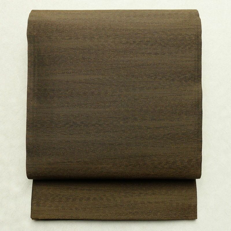 袋帯 大島紬 全通柄 美品 証紙あり 一般用 正絹 その他の柄 帯 茶_画像1