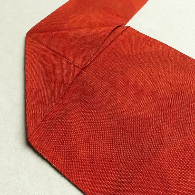 名古屋帯 太鼓柄 良品 正絹 幾何学柄・抽象柄 名古屋仕立て 帯 赤・朱_画像18