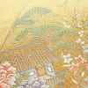 袋帯 本金二重箔 重ね扇花鳥文 六通柄 フォーマル用 正絹 古典柄 金通し 金糸 帯 黄・黄土色_画像5