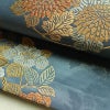 袋帯 六通柄 良品 フォーマル用 正絹 花柄 箔 金糸 帯 青・紺_画像8