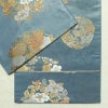 袋帯 六通柄 良品 フォーマル用 正絹 花柄 箔 金糸 帯 青・紺_画像14