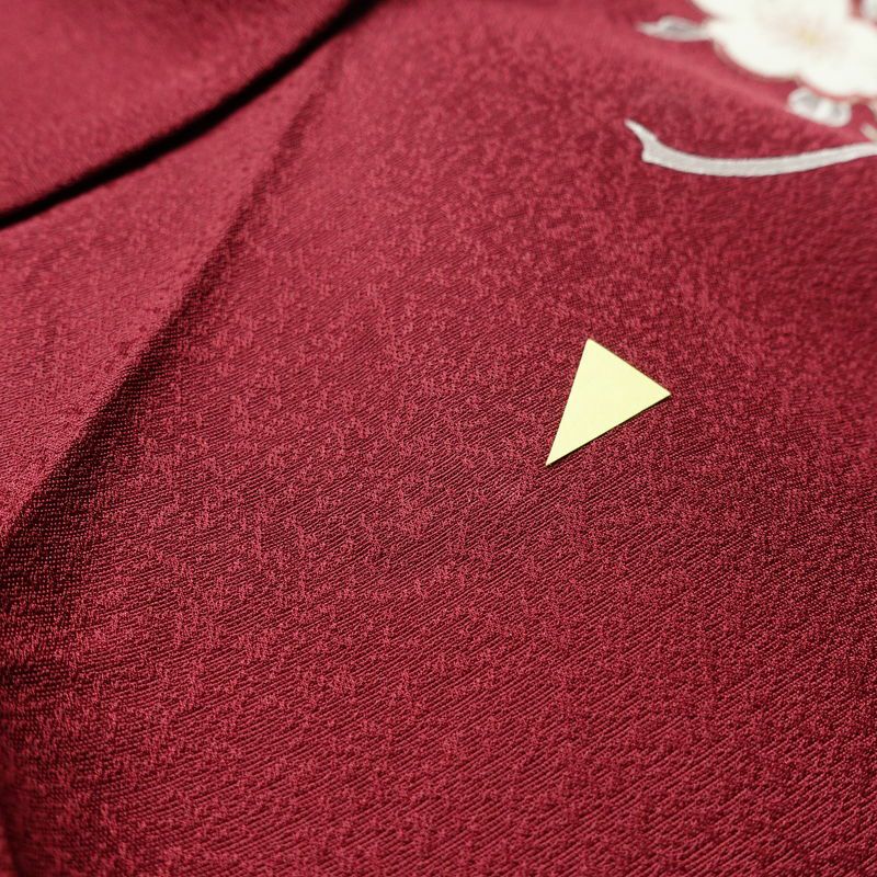 振袖 正絹 花柄 袷仕立て 身丈173.5cm 裄丈69.5cm 箔 金彩 フォーマル 二十歳の集い 成人式 着物 雪輪 小豆・エンジ_画像21