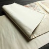 袋帯 六通柄 フォーマル用 正絹 古典柄 箔 金糸 扇子 帯 クリーム_画像9