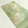 袋帯 六通柄 フォーマル用 正絹 幾何学柄・抽象柄 箔 金糸 帯 緑・うぐいす色_画像19
