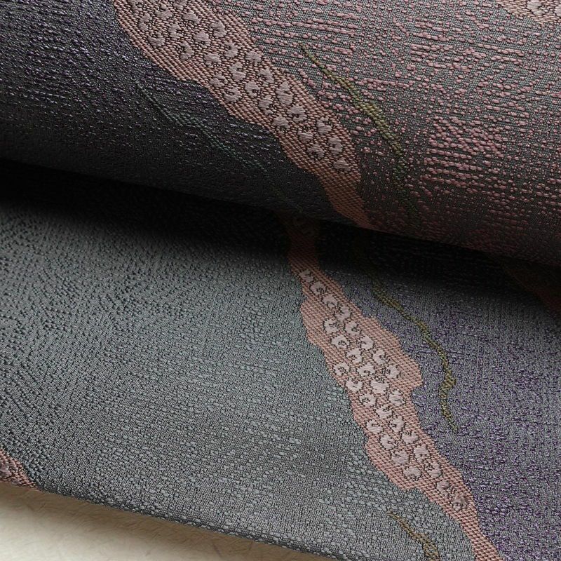 袋帯 六通柄 美品 一般用 正絹 幾何学柄・抽象柄 帯 紫・藤色_画像8