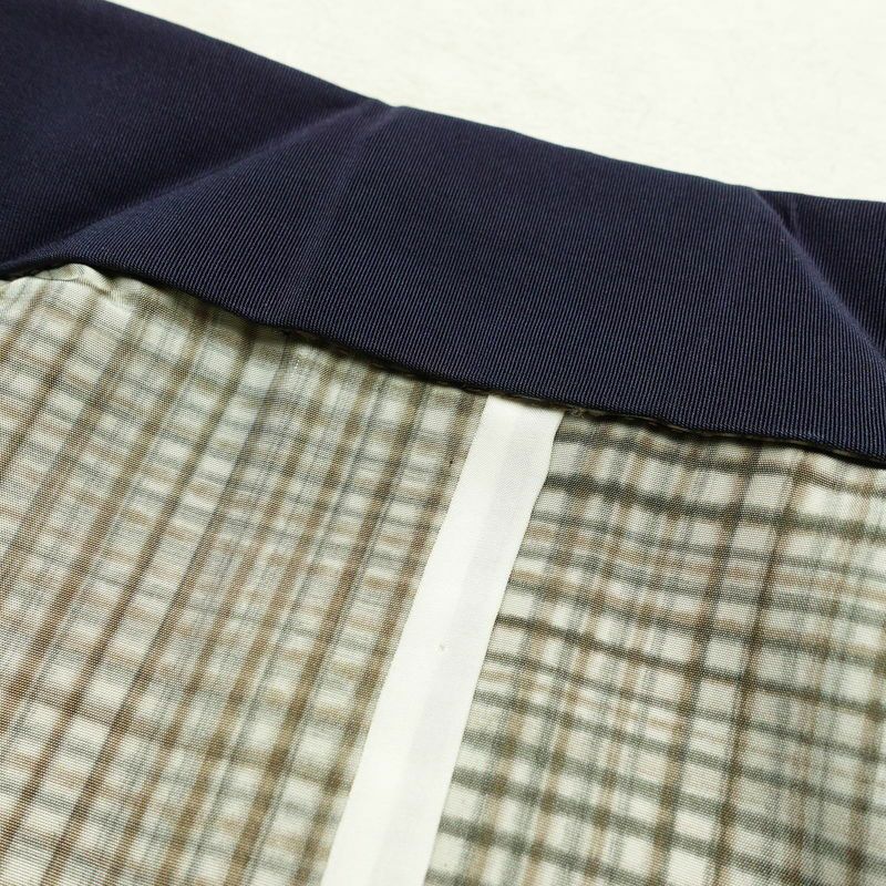 男性用 襦袢 正絹 チェック・格子柄 袖無双・胴抜き 身丈134cm 裄丈67.5cm 緑・うぐいす色_画像19