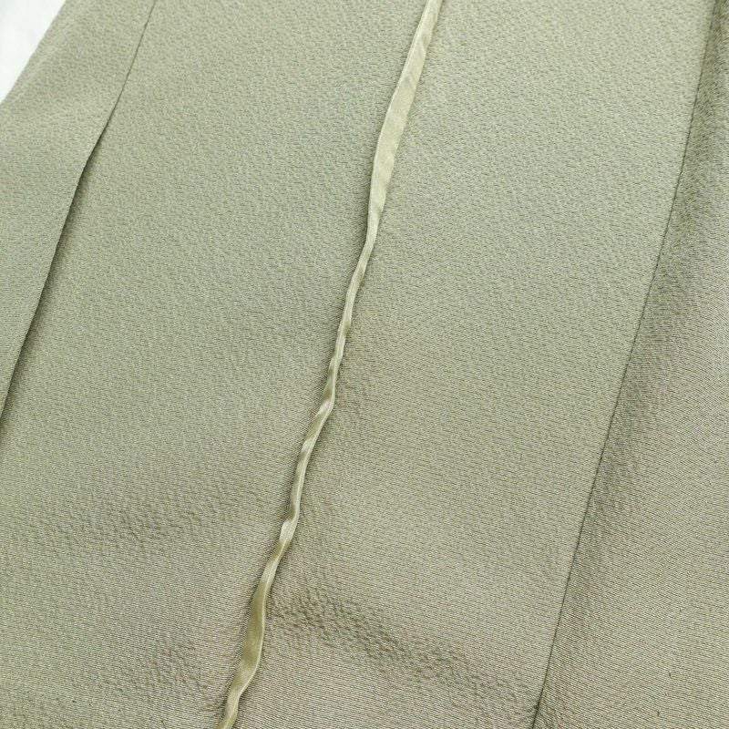 単衣 付け下げ 良品 縮緬 しつけ糸付き 一つ紋付き 正絹 風景柄 単衣仕立て 身丈157cm 裄丈65cm 刺繍 フォーマル 着物 附下 緑・うぐいす色_画像18