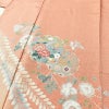 訪問着 良品 しつけ糸付き 縮緬 正絹 花柄 袷仕立て 身丈169.5cm 裄丈70.5cm 箔 絞り 共八掛 金彩 フォーマル 着物 ピンク_画像5