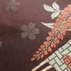 袋帯 六通柄 良品 フォーマル用 正絹 古典柄 箔 金糸 帯 扇子 蝶 桜 紫・藤色_画像6