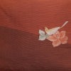 名古屋帯 太鼓柄 正絹 花柄 名古屋仕立て 鳥 帯 小豆・エンジ_画像2