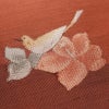 名古屋帯 太鼓柄 正絹 花柄 名古屋仕立て 鳥 帯 小豆・エンジ_画像3
