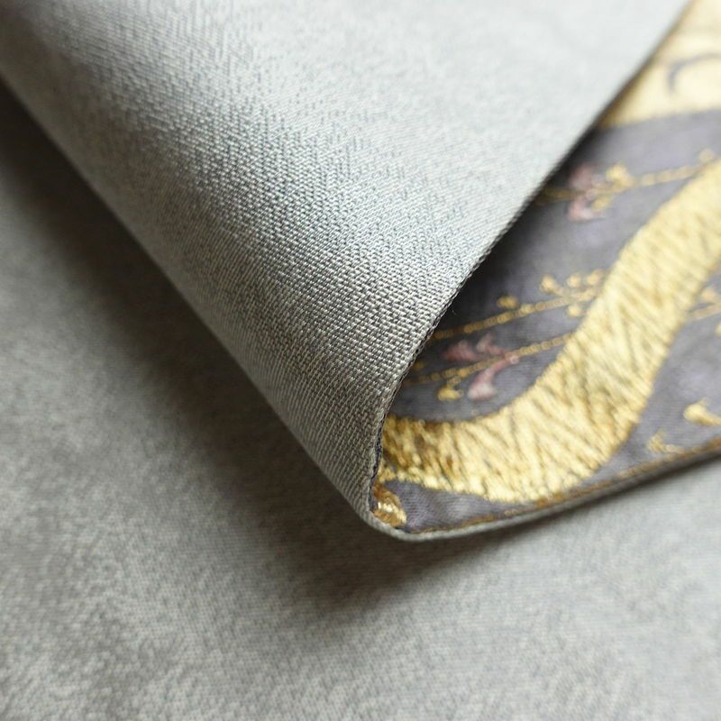 袋帯 六通柄 フォーマル用 正絹 木の葉・植物柄 箔 金糸 帯_画像11