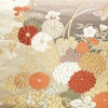 袋帯 六通柄 フォーマル用 正絹 花柄 箔 金糸 菊 蝶 帯 ベージュ_画像2