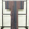 小紋 しつけ糸付き ポリエステル 縞柄・線柄 袷仕立て 身丈167cm 裄丈66.5cm 着物 多色使い_画像2