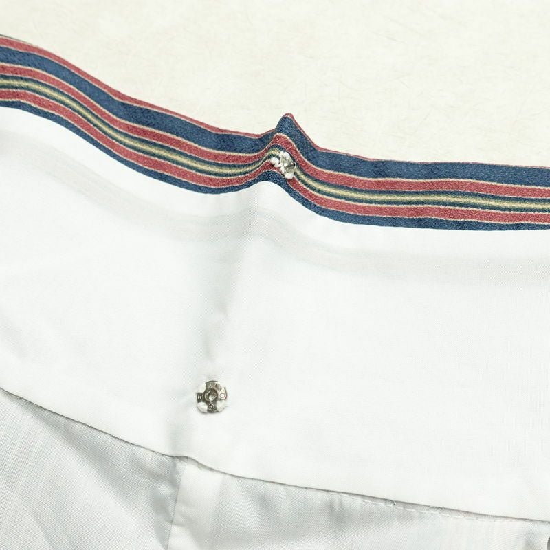 小紋 しつけ糸付き ポリエステル 縞柄・線柄 袷仕立て 身丈167cm 裄丈66.5cm 着物 多色使い_画像20