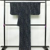 紬 混紡 古典柄 袷仕立て 身丈159.5cm 裄丈65cm 絣文様 着物 青・紺_画像2