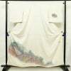 付け下げ 落款入り 一つ紋付き 正絹 風景柄 袷仕立て 身丈158cm 裄丈65.5cm フォーマル 着物 白_画像1