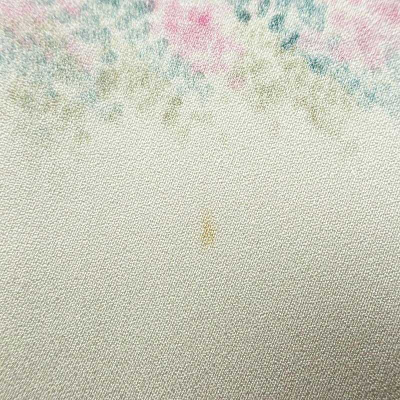 付け下げ 落款入り 一つ紋付き 正絹 風景柄 袷仕立て 身丈158cm 裄丈65.5cm フォーマル 着物 白_画像8